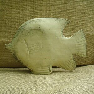 Vintage Handmade Rustic Wood Tropical Fish Figurine